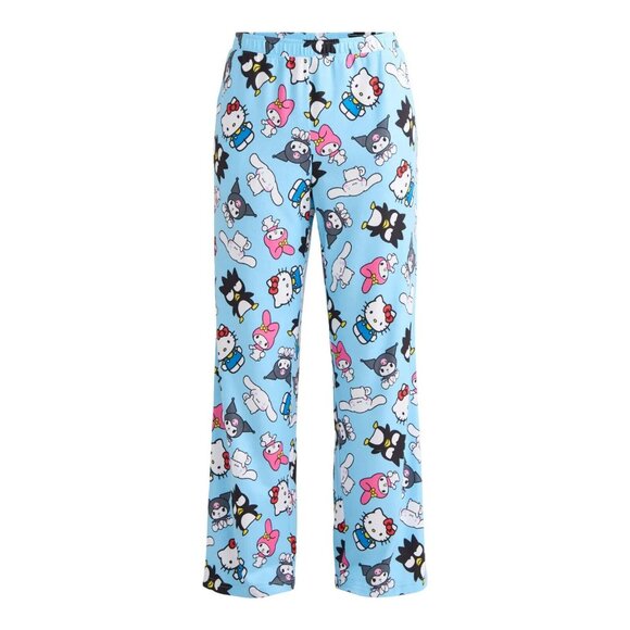 Hello Kitty & Friends Womens Pajama Pants With Pockets 2X 18W-20W Blue - Picture 1 of 14